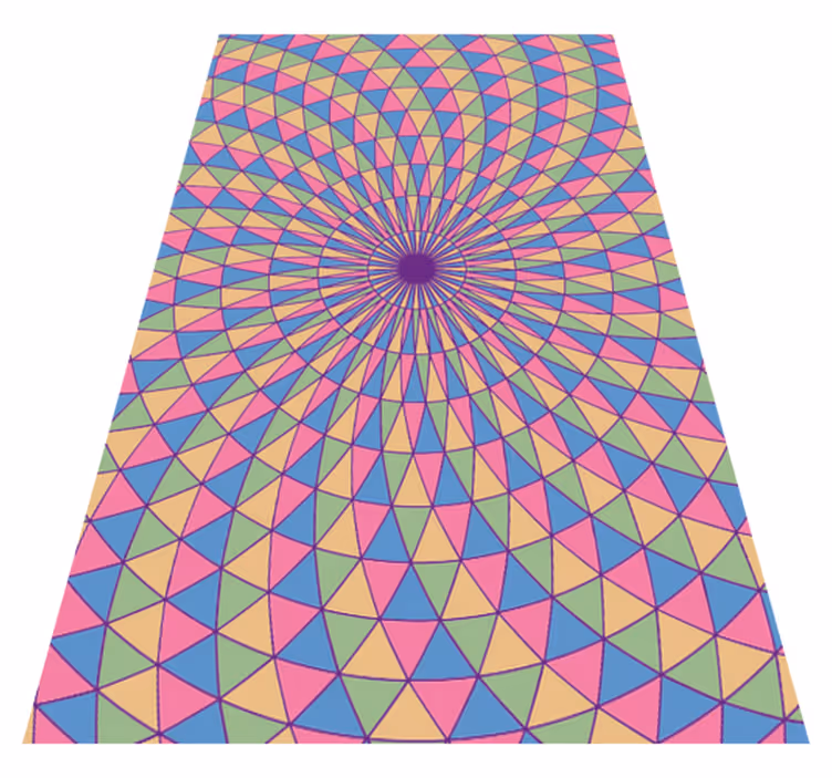 Tappeto vinile geometrico vortici triangolari colorati - TenStickers