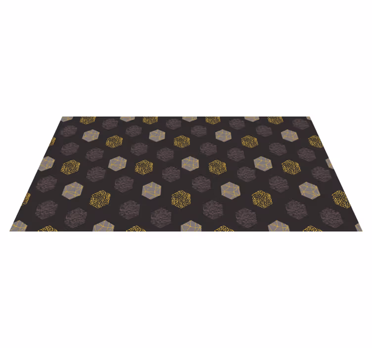 Tappeto in vinile geometrico Esagoni dorati  - TenStickers