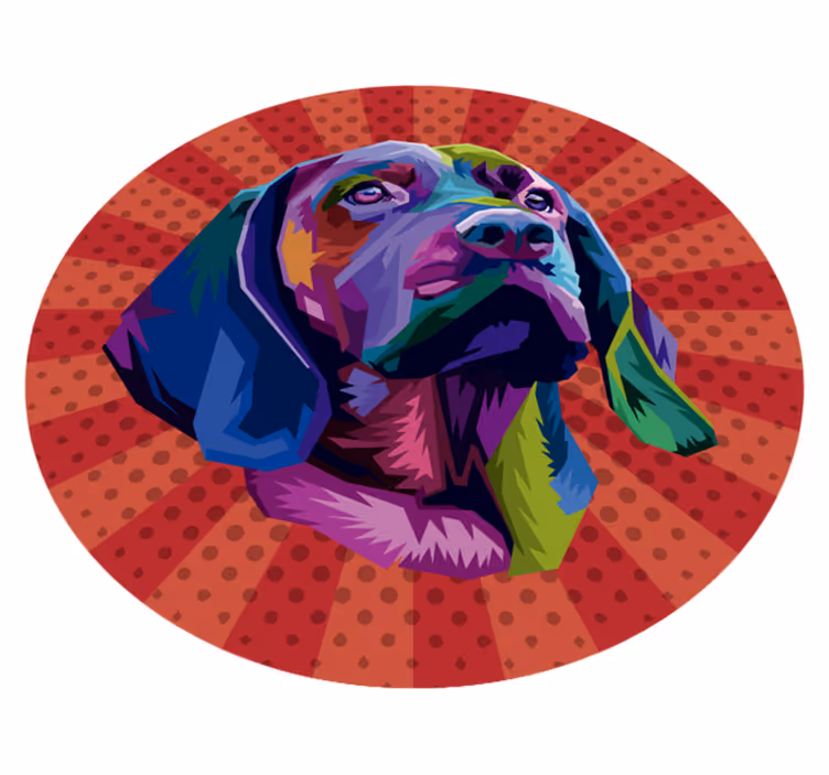 Tappeto vinile animali ritratto di cane colorato - TenStickers