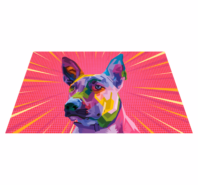 Tappeto vinile animali vibrante opera d'arte canina - TenStickers