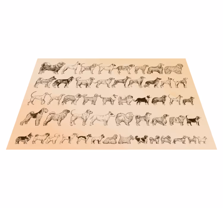 Tappeto vinile animali illustrazioni di cani beige - TenStickers