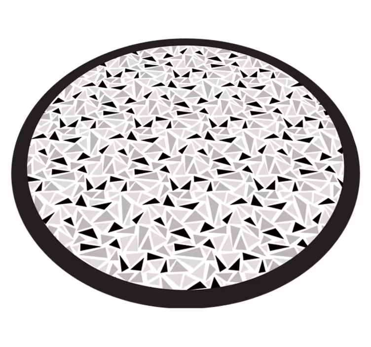 Tappeto vinile geometrico triangoli neri e grigi - TenStickers