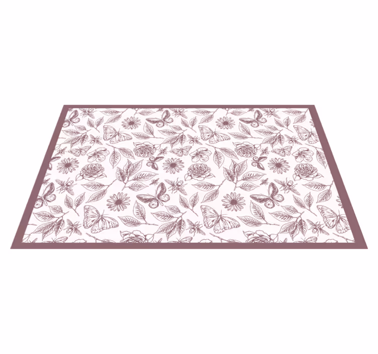 Tappeto vinile fiori composizione floreale delicata - TenStickers