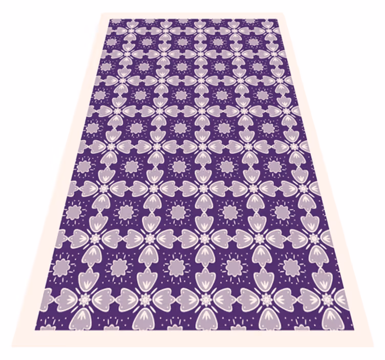 Tappeto vinile fiori design di piastrelle viola - TenStickers