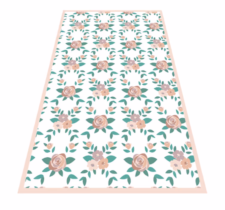 Tappeto vinile fiori disegno semplice di rose - TenStickers