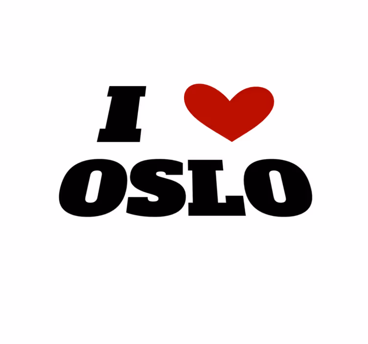 Tappeto vinile frase adoro oslo - TenStickers