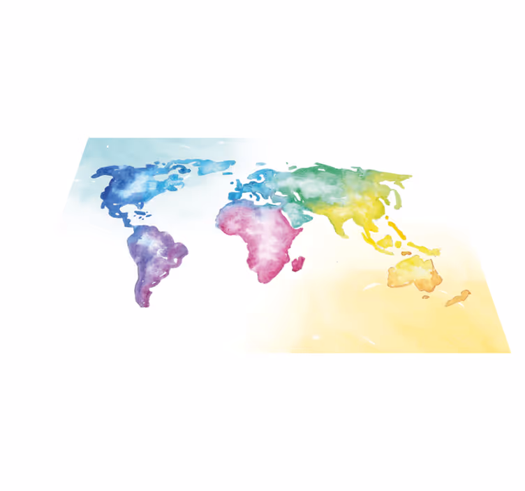 Tappeto vinile mappamondo mappa globale vibrante - TenStickers