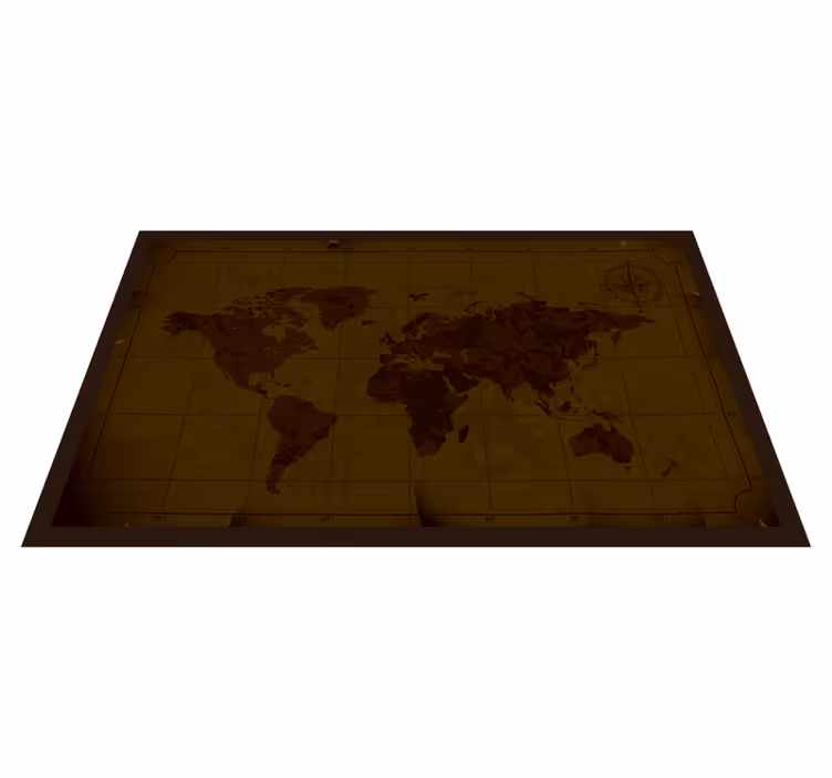 Tappeto vinile mappamondo design marrone antico - TenStickers