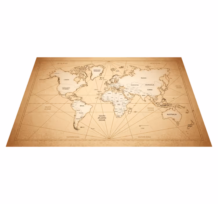 Tappeto vinile camera da letto mappa del mondo artistica - TenStickers