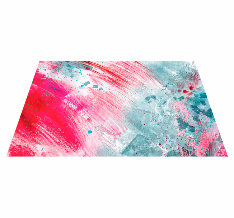 Tappeto vinile per bambini schizzo rosa astratto - TenStickers