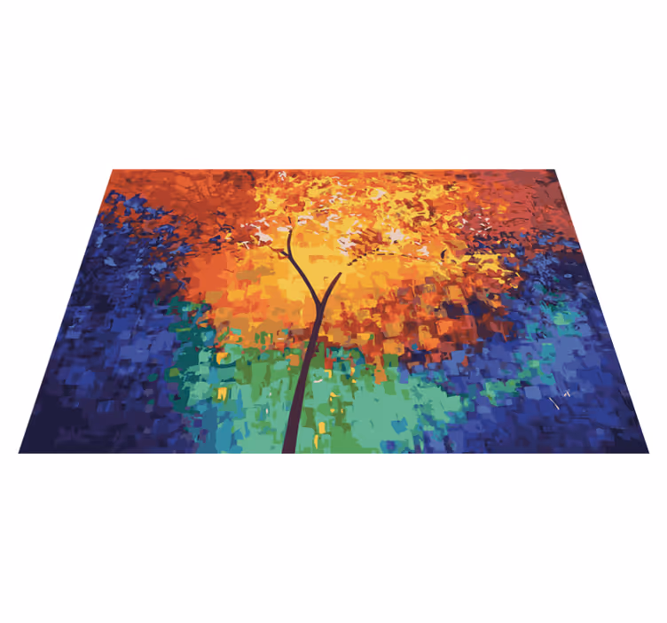 Tappeto vinile natura scoppio di alberi colorati - TenStickers