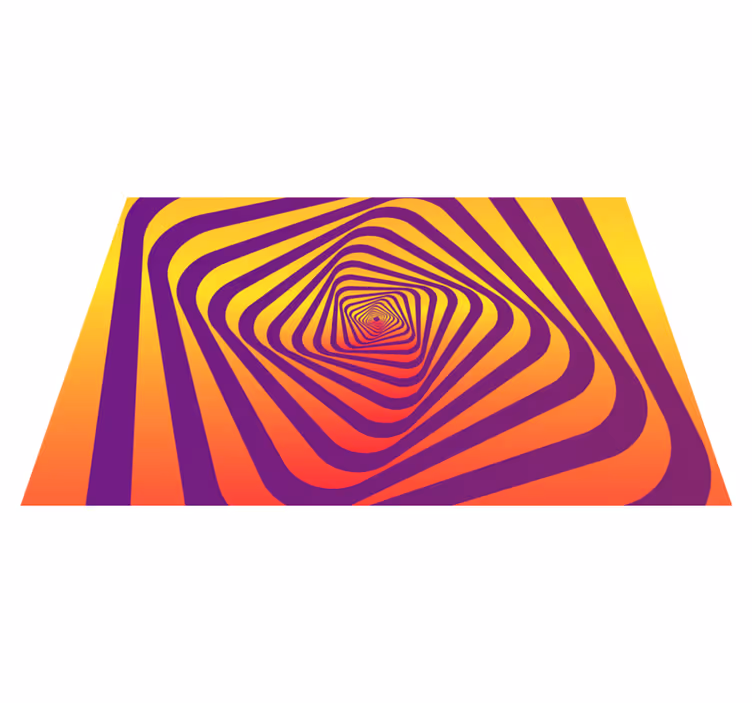 Tappeto vinile geometrico motivo a spirale colorato - TenStickers