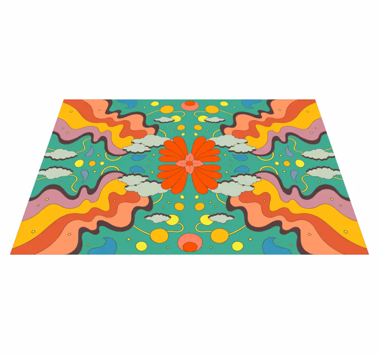 Tappeto vinile natura onde floreali vibranti - TenStickers
