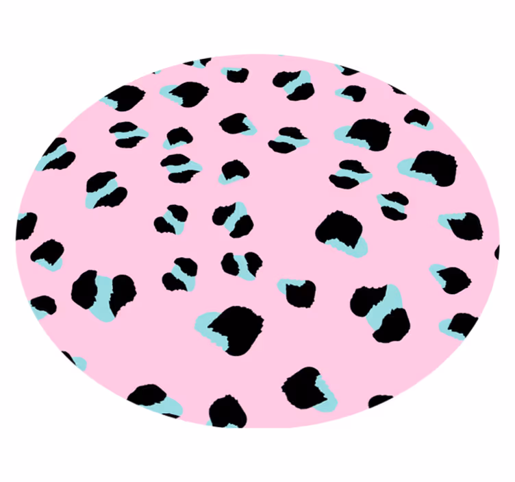 Tappeto vinile stampa animale macchie di leopardo rosa - TenStickers