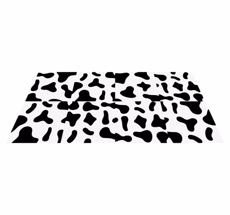 Tappeto vinile stampa animale mucca bianca e nera - TenStickers