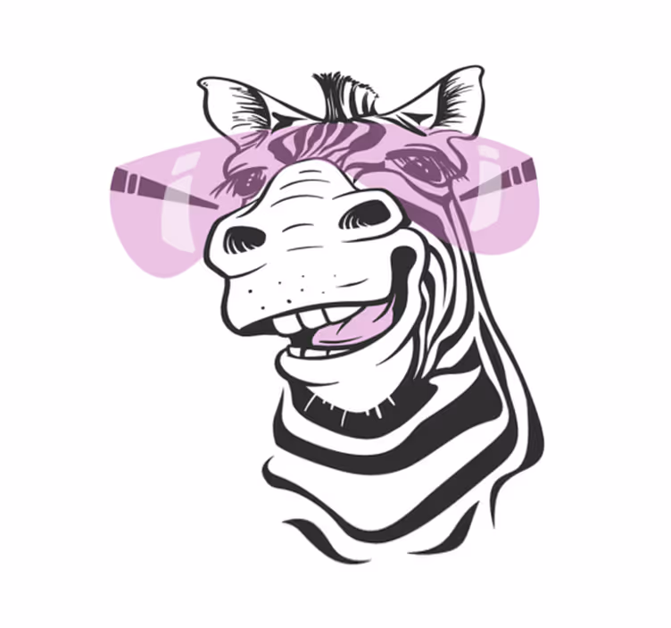 Tappeto vinile animali faccia di zebra sorridente - TenStickers
