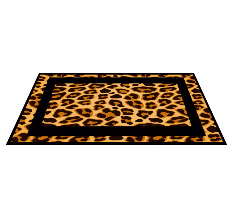 Tappeto vinile stampa animale contorno di leopardo - TenStickers