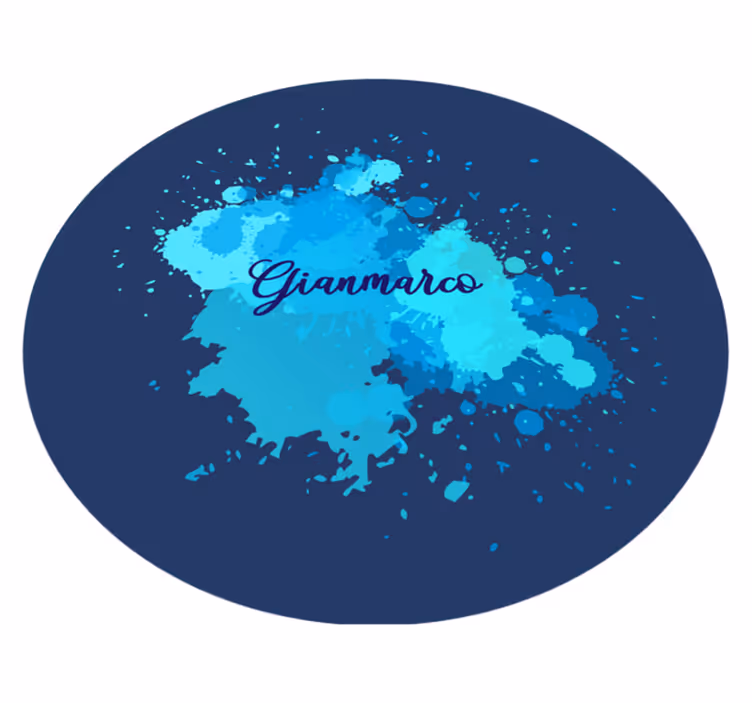 Tappeto vinile per ragazzi spruzzando blu con il nome - TenStickers