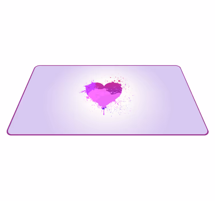 Tappeto vinile per ragazzi schizzo di cuore viola - TenStickers