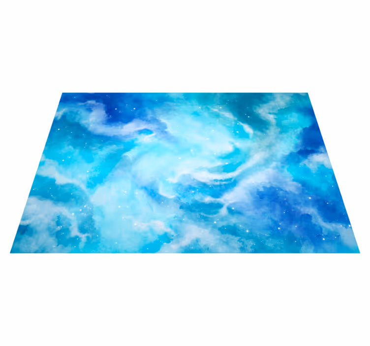 Tappeti vinile motivi acquerello celeste - TenStickers