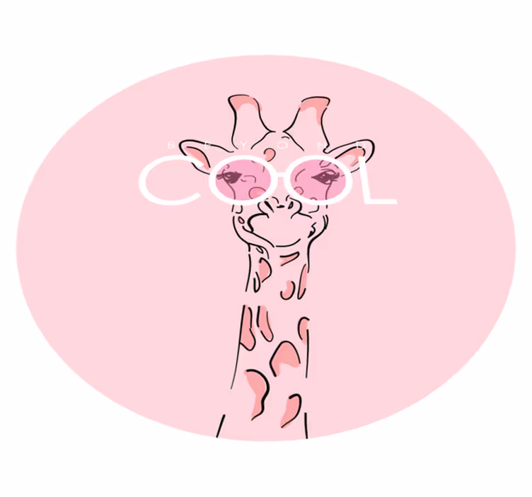 Tappeto vinile per ragazzi adorabile giraffa fresca - TenStickers