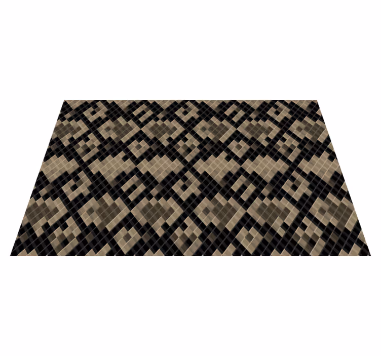 Tappeto vinile mosaico motivo geometrico nero - TenStickers