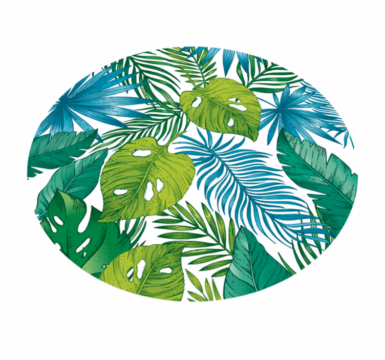 Tappeto vinile natura disegni di foglie tropicali - TenStickers