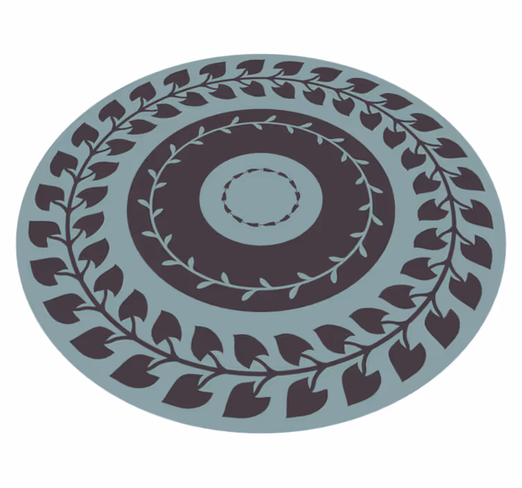 Tappeto vinile natura motivo circolare a foglie - TenStickers