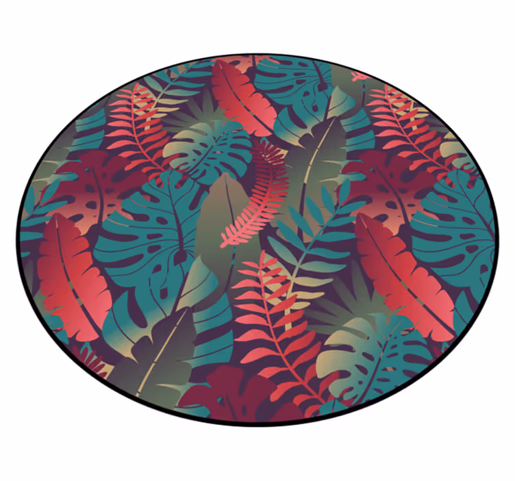 Tappeto vinile natura composizione di foglie tropicali - TenStickers