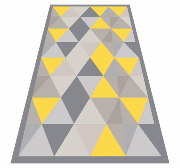 Tappeto vinile geometrico triangoli grigi e gialli - TenStickers