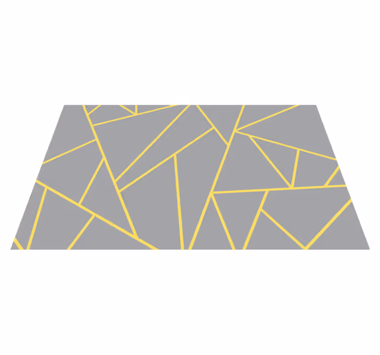 Tappeto vinile geometrico giallo e grigio moderni - TenStickers