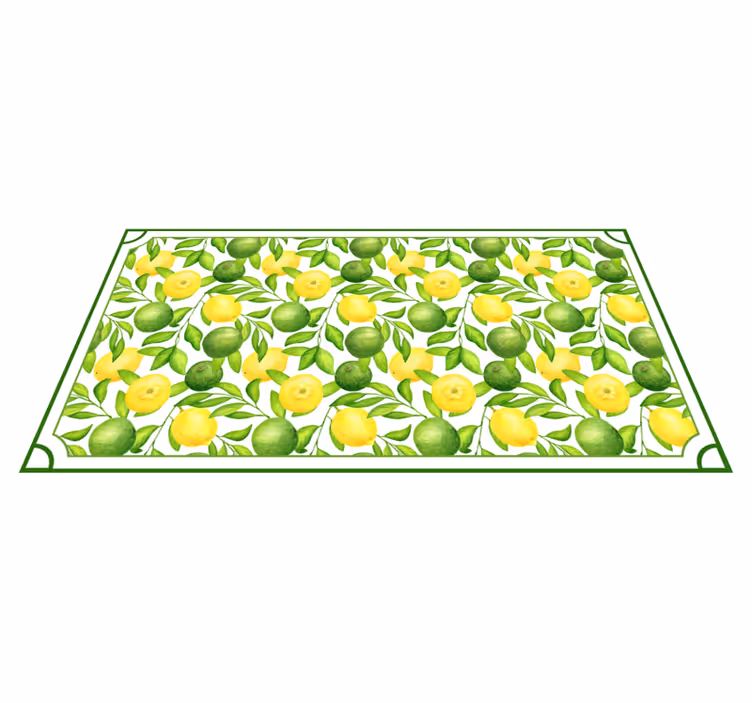 Tappeto pvc cucina motivo a foglia di agrumi - TenStickers