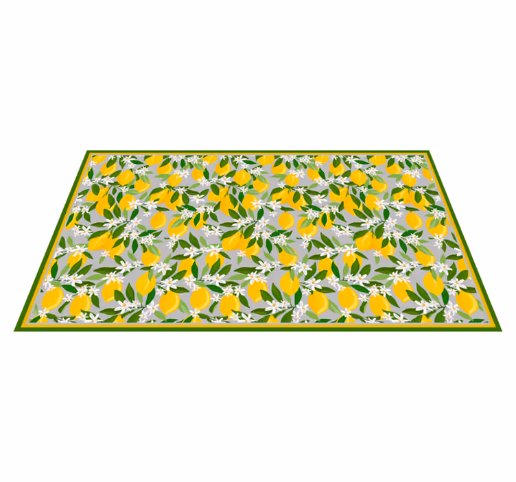 Tappeto pvc cucina motivo del fiore di limone - TenStickers