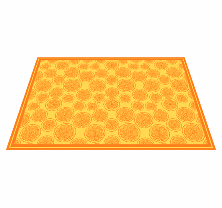 Tappeto vinile fiori fetta di agrume idea - TenStickers