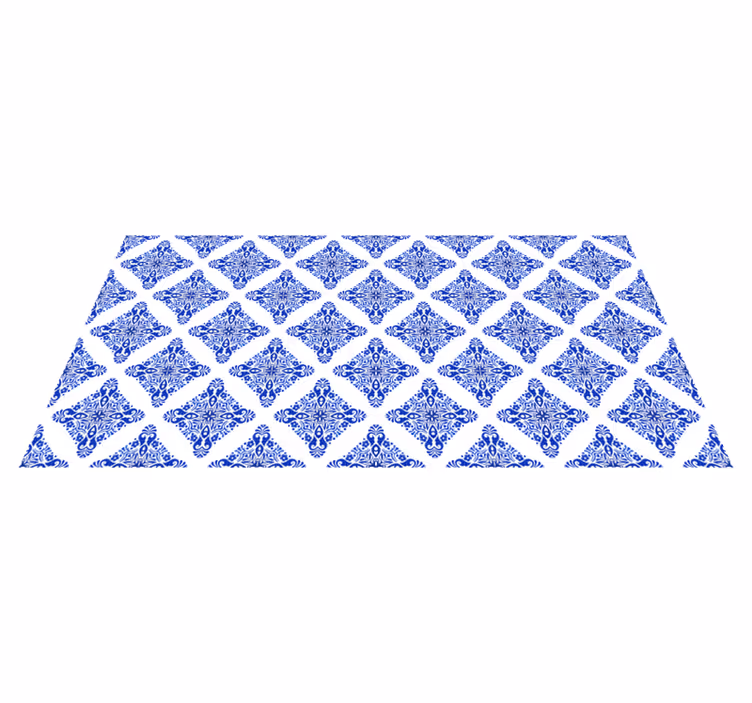 Tappeto vinile piastrelle blu fantasia - TenStickers