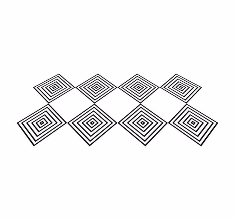 Tappeto vinile geometrico quadrati concentrici - TenStickers