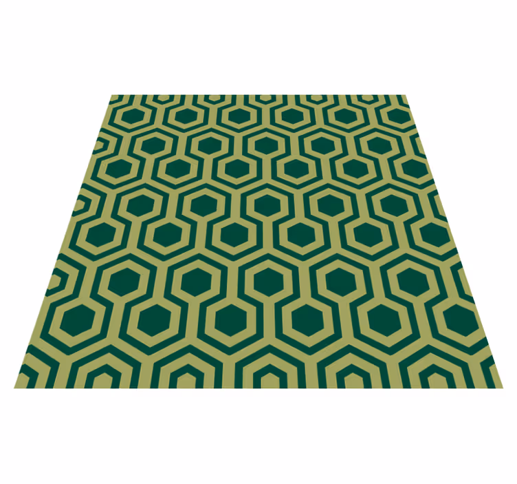 Tappeto vinile geometrico elementi verdi esagonali - TenStickers