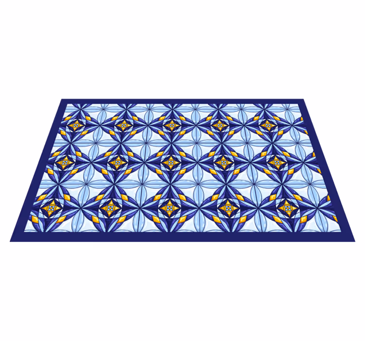 Tappeto vinile piastrelle motivo blu vibrante - TenStickers