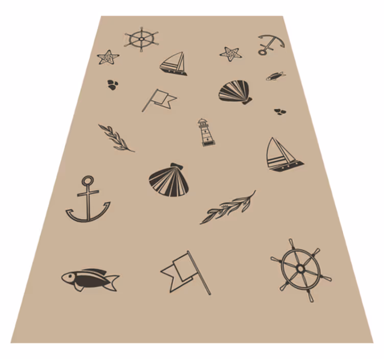Tappeto vinile per bambini icone nautiche - TenStickers