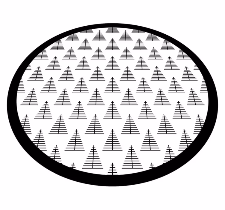 Tappeto vinile nordico alberi grigi geometrici - TenStickers