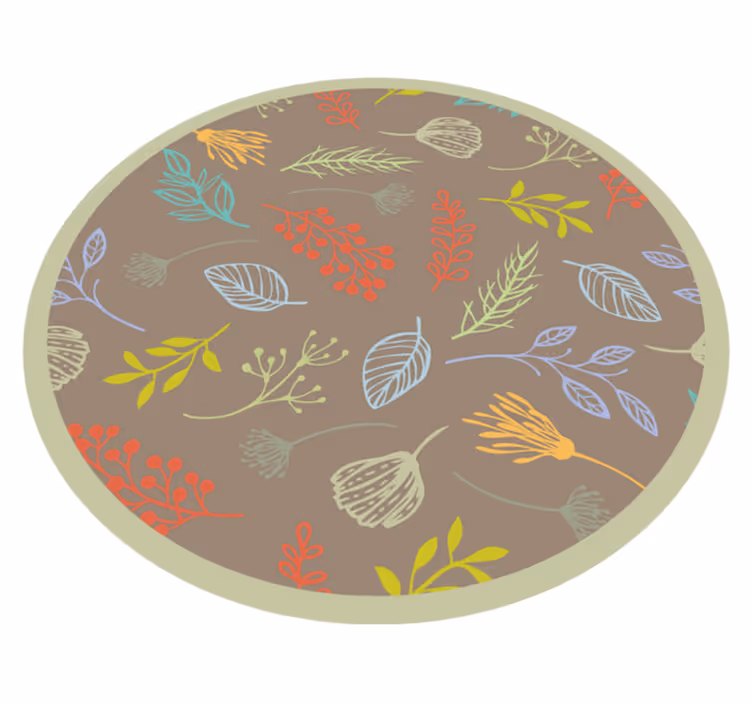 Tappeto vinile fiori stampa botanica di foglie - TenStickers