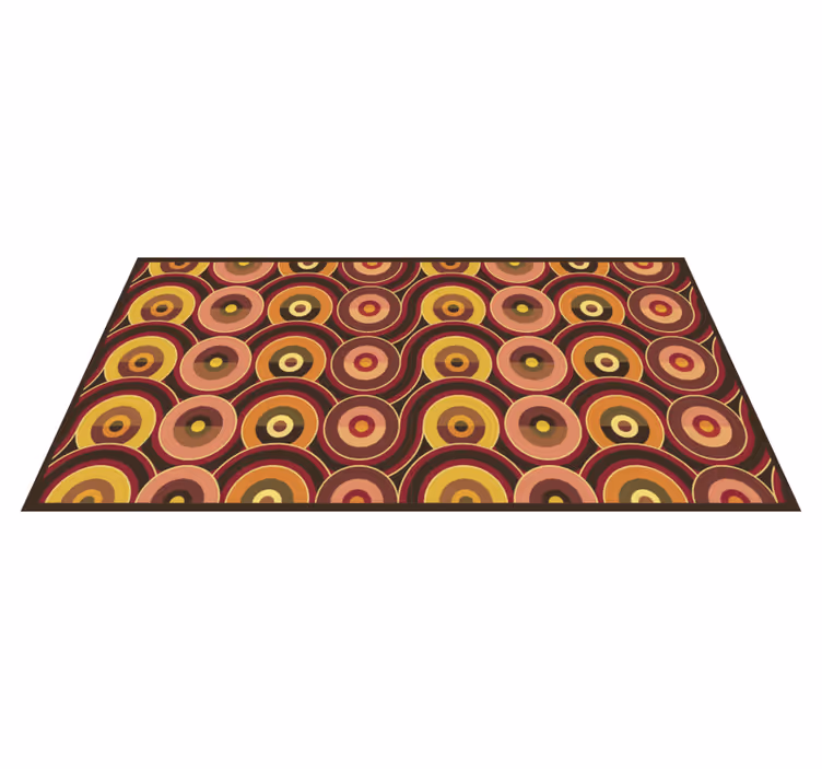 Tappeto vinile vintage cerchi marroni vivaci - TenStickers
