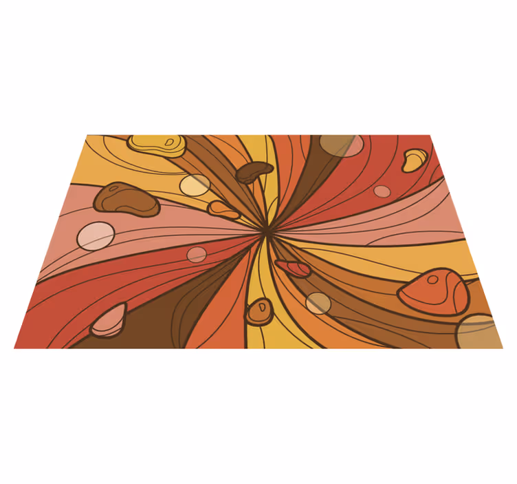 Tappeto vinile vintage fiore vorticoso - TenStickers