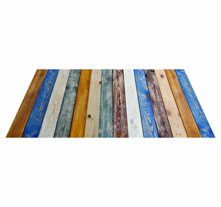 Tappeto vinile effetto legno assi colorate - TenStickers