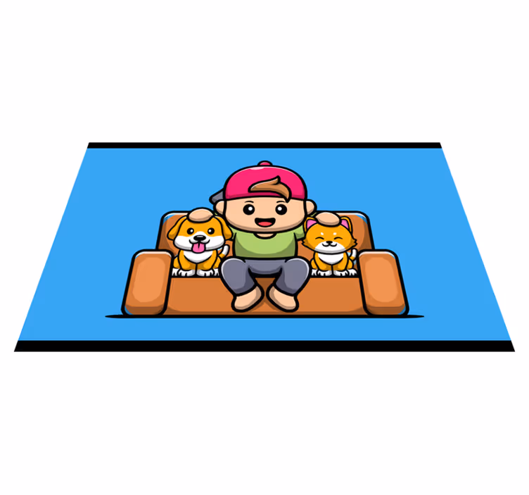 Tappeto vinile per bambini ragazzo con animali domestici - TenStickers