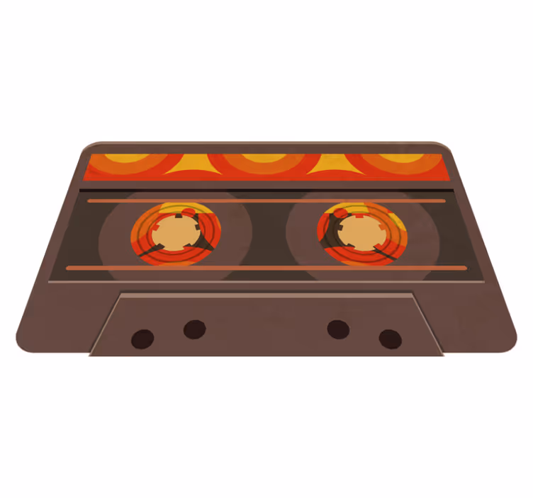 Tappeto vinile moderno illustrazione di cassetta retrò - TenStickers