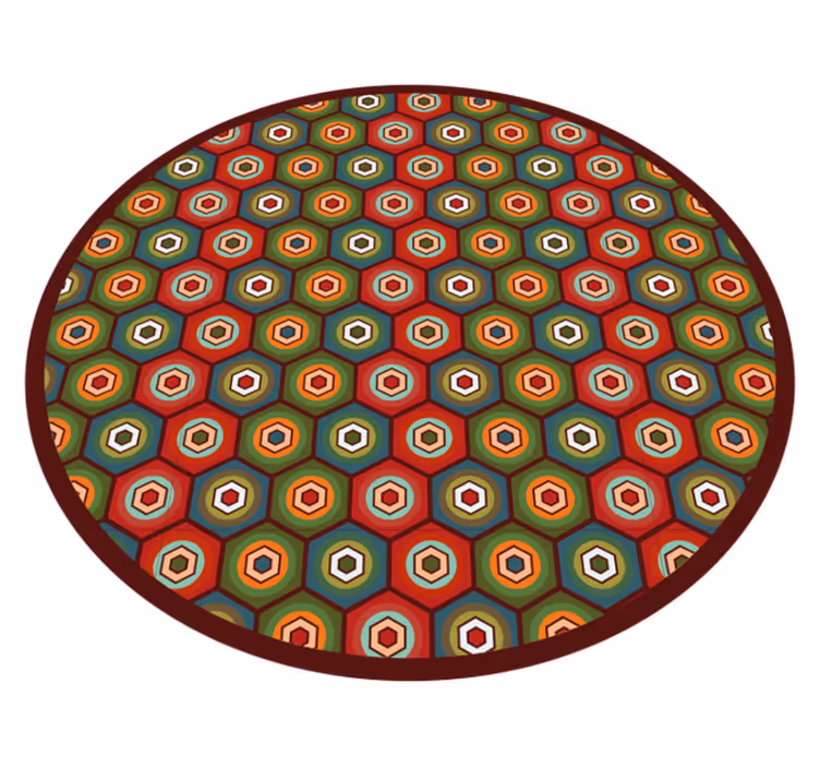 Tappeto vinile geometrico motivo a colori esagonale - TenStickers