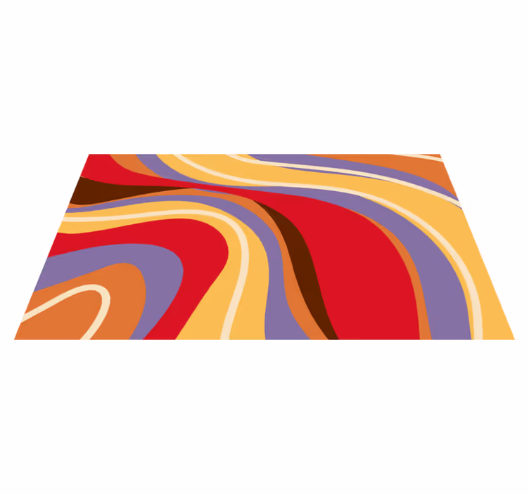 Tappeto vinile moderno onde di colori vivaci - TenStickers