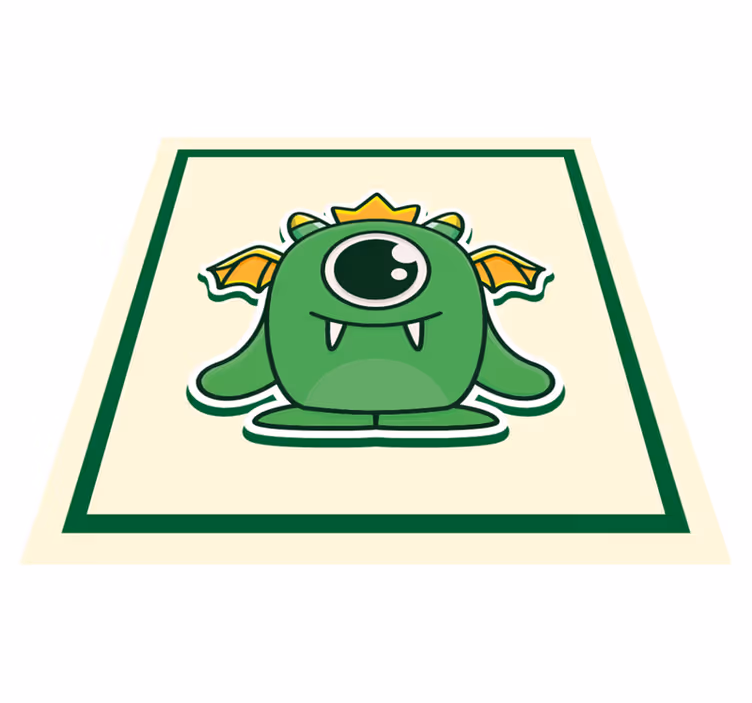 Tappeto vinile per bambini mostro verde bambino - TenStickers
