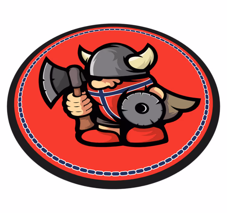 Tappeto vinile per bambini emblema del guerriero vichingo - TenStickers